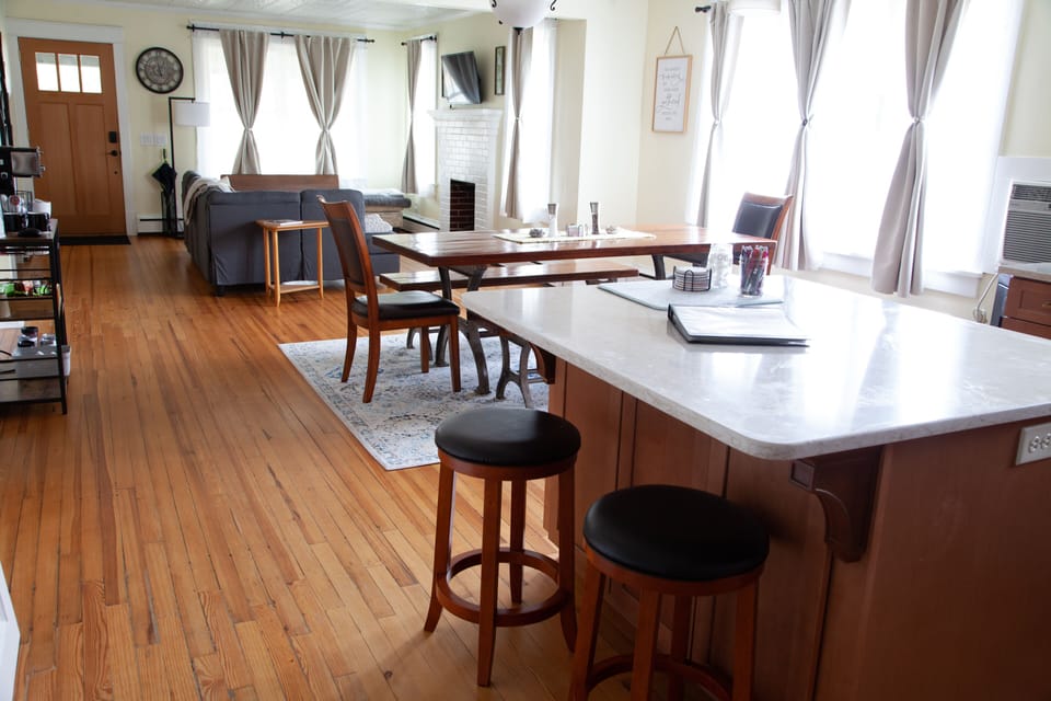 Seating for two at the kitchen island. 