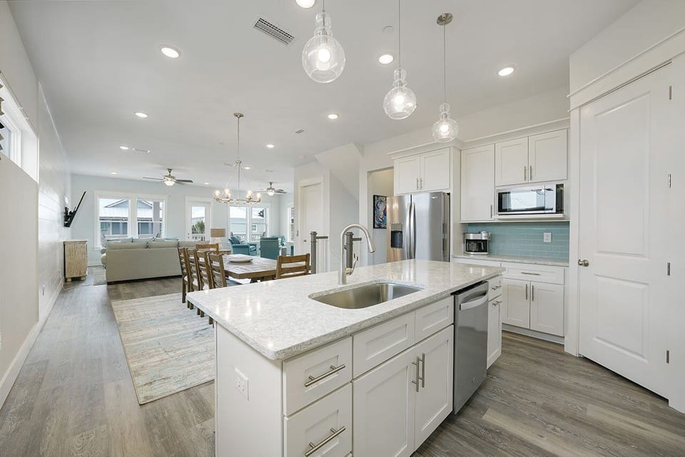 Dusk Til Dune - Dune Allen Beach - Open Concept Kitchen, Dining Room & Living Room