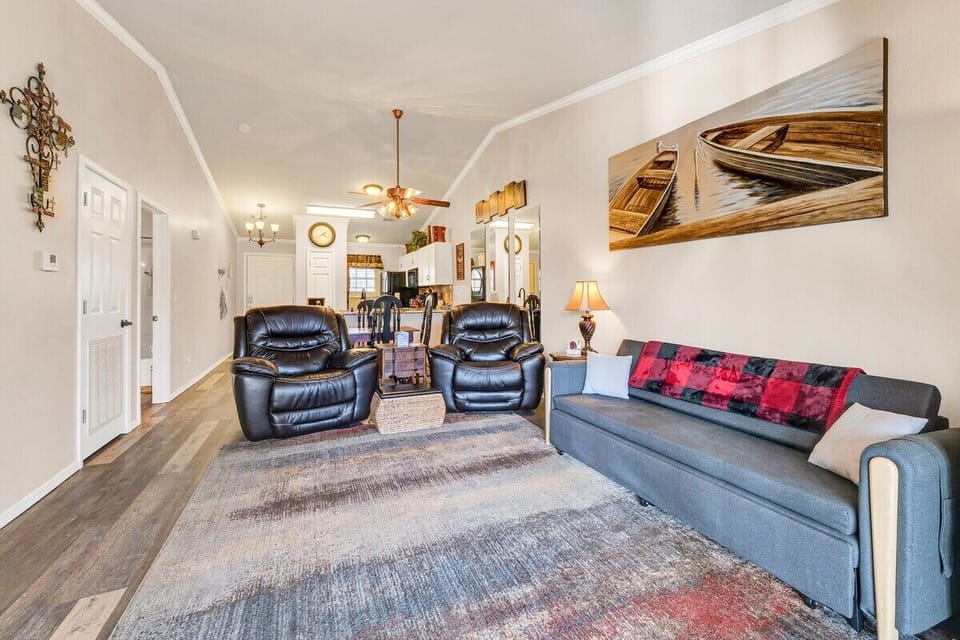 Living Room, 2 electric recliners and hide a way sofa