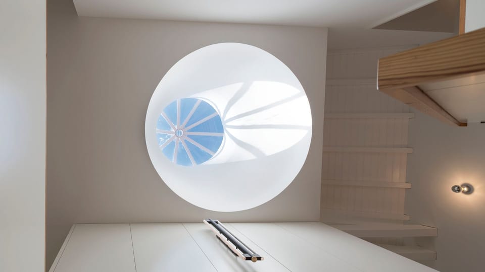 Huge skylight in the entrance of the apartment