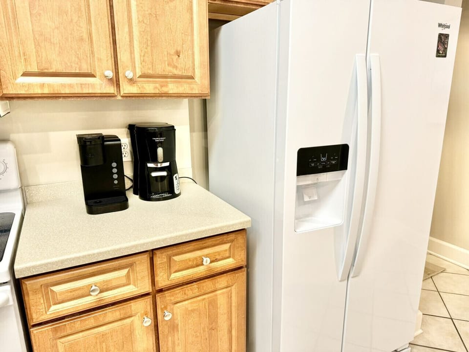 Kitchen has both a regular drip machine and Keurig style coffee makers.