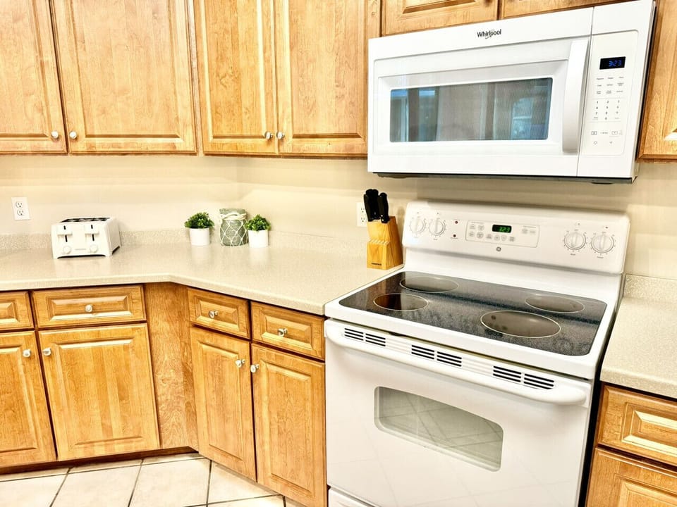 Fully stocked kitchen is ready for all your cooking desires.