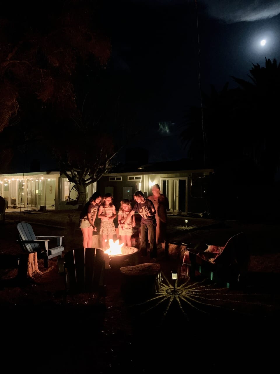 S'mores and a starry night sky