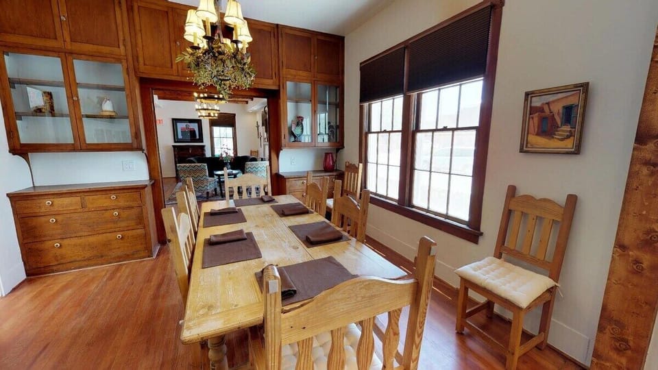 View of dining room from kitchen