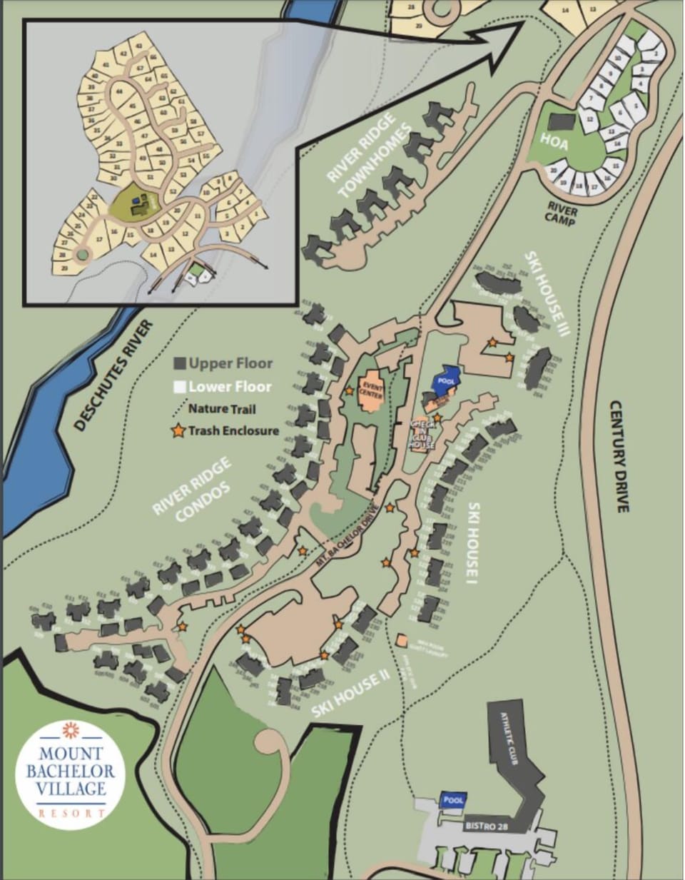Map for Mt Bachelor Village