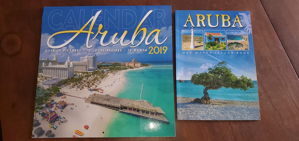 Aruba Calendar 2019, Miss April and Aruba One Happy Island book... Cover Girl
