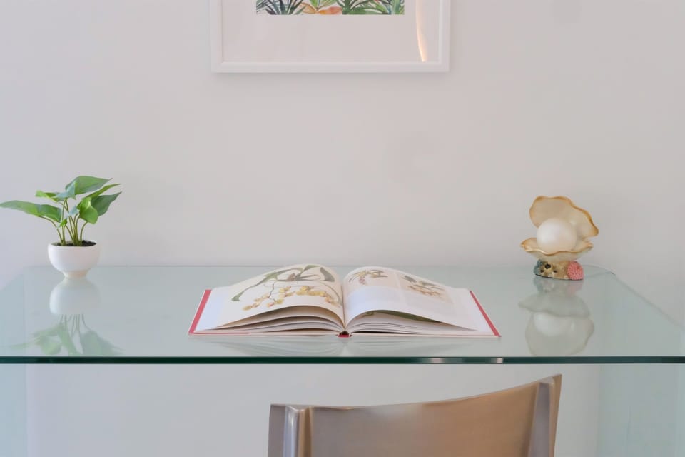 A dedicated workspace, this space is both functional and aesthetically pleasing.