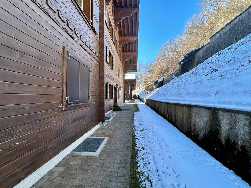 the chalet if the furthest one at the end, this is the path to get to the chalet 