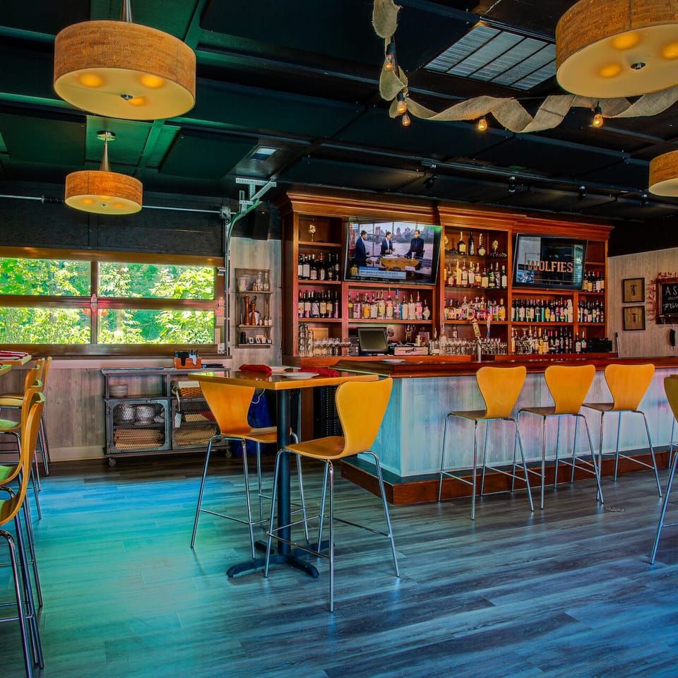 Local garage bar, rated one of best in town