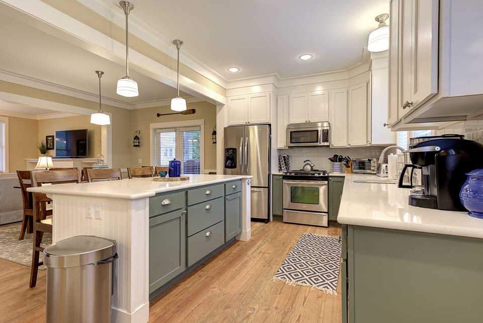 Large kitchen has space enough for everyone to help cook