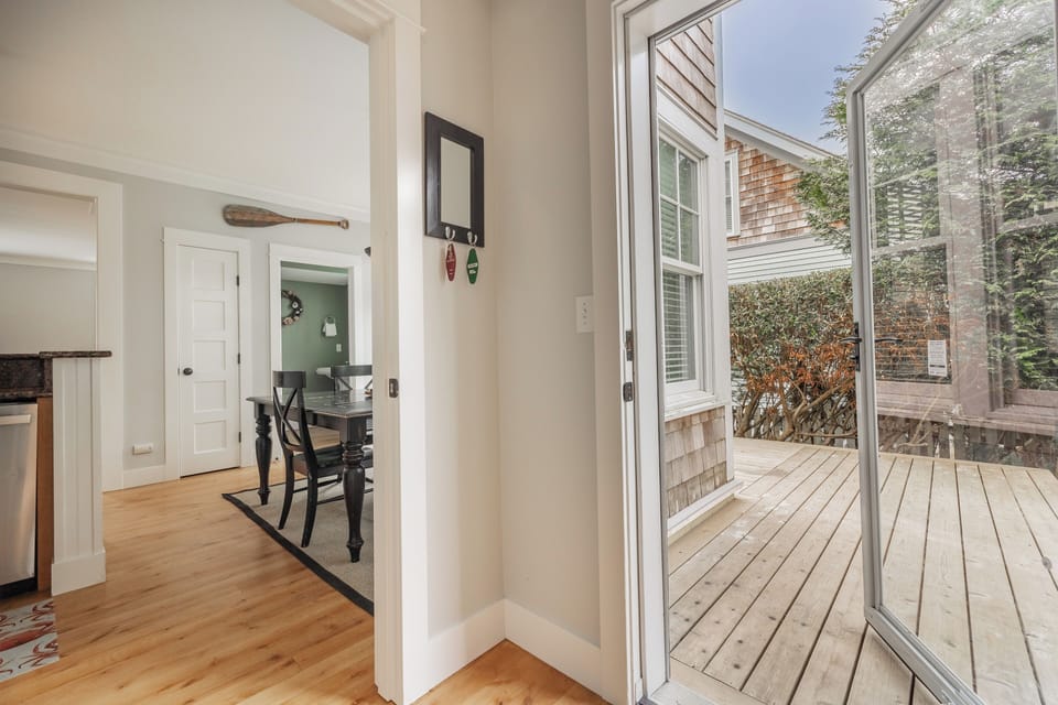 Access the backyard, just off the main living