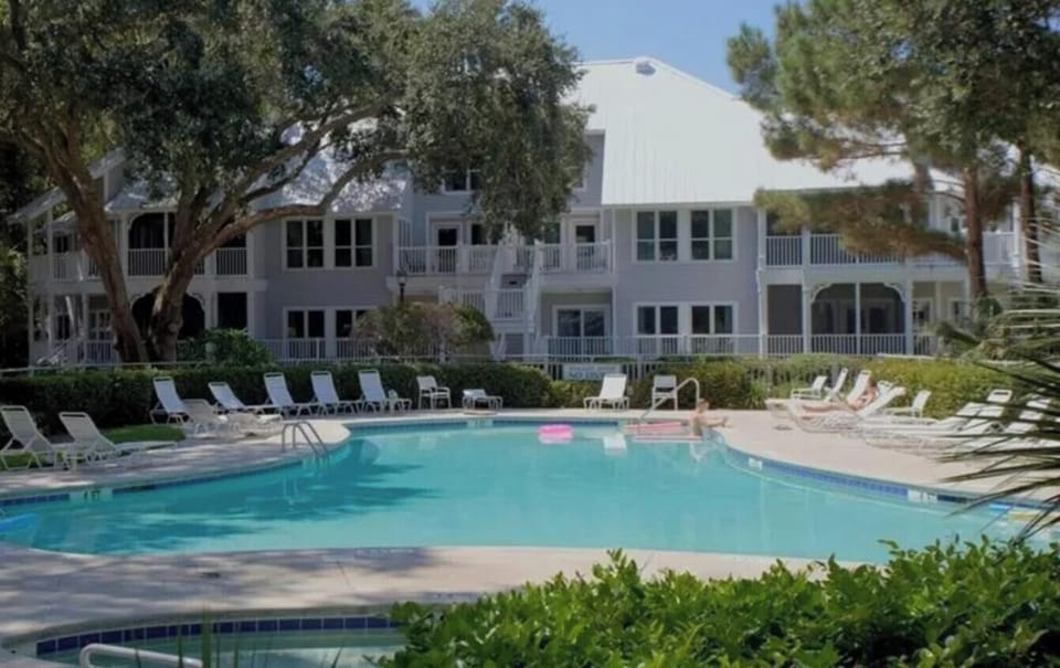Looking from pool at Villa