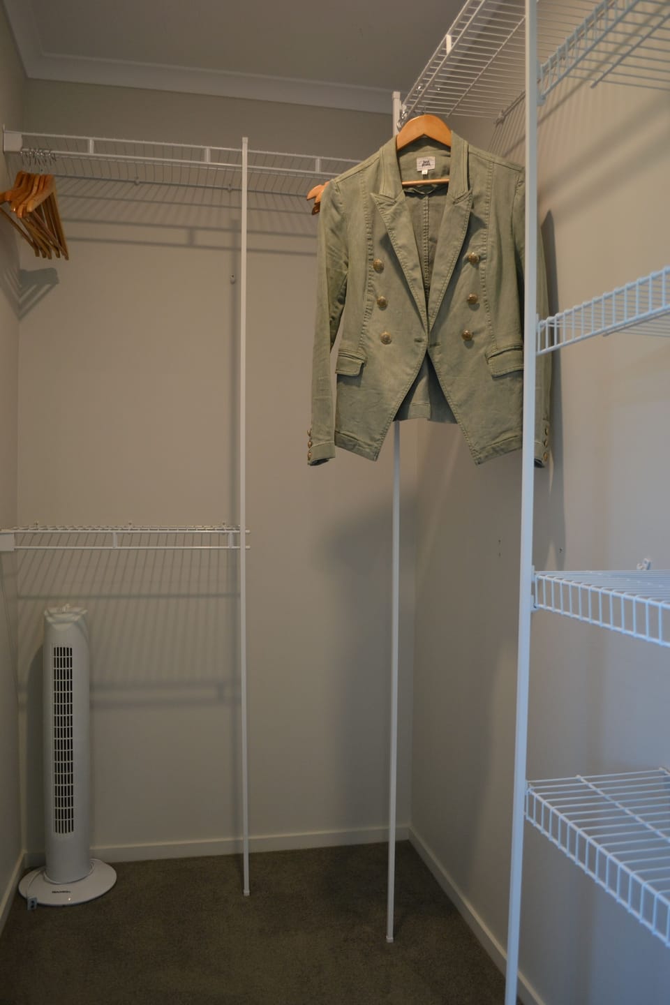 Walk in wardrobe with ample storage for you to unpack and make yourself at home