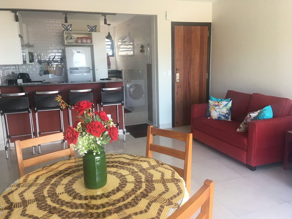 Living room, kitchen, entry door