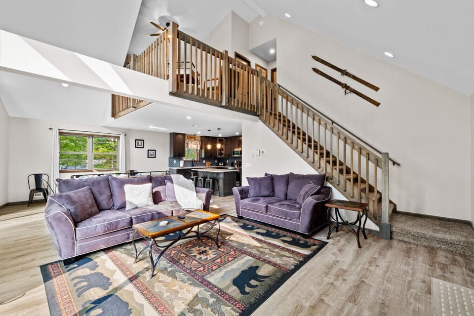 Cozy Living Room with Open Dining and Kitchen