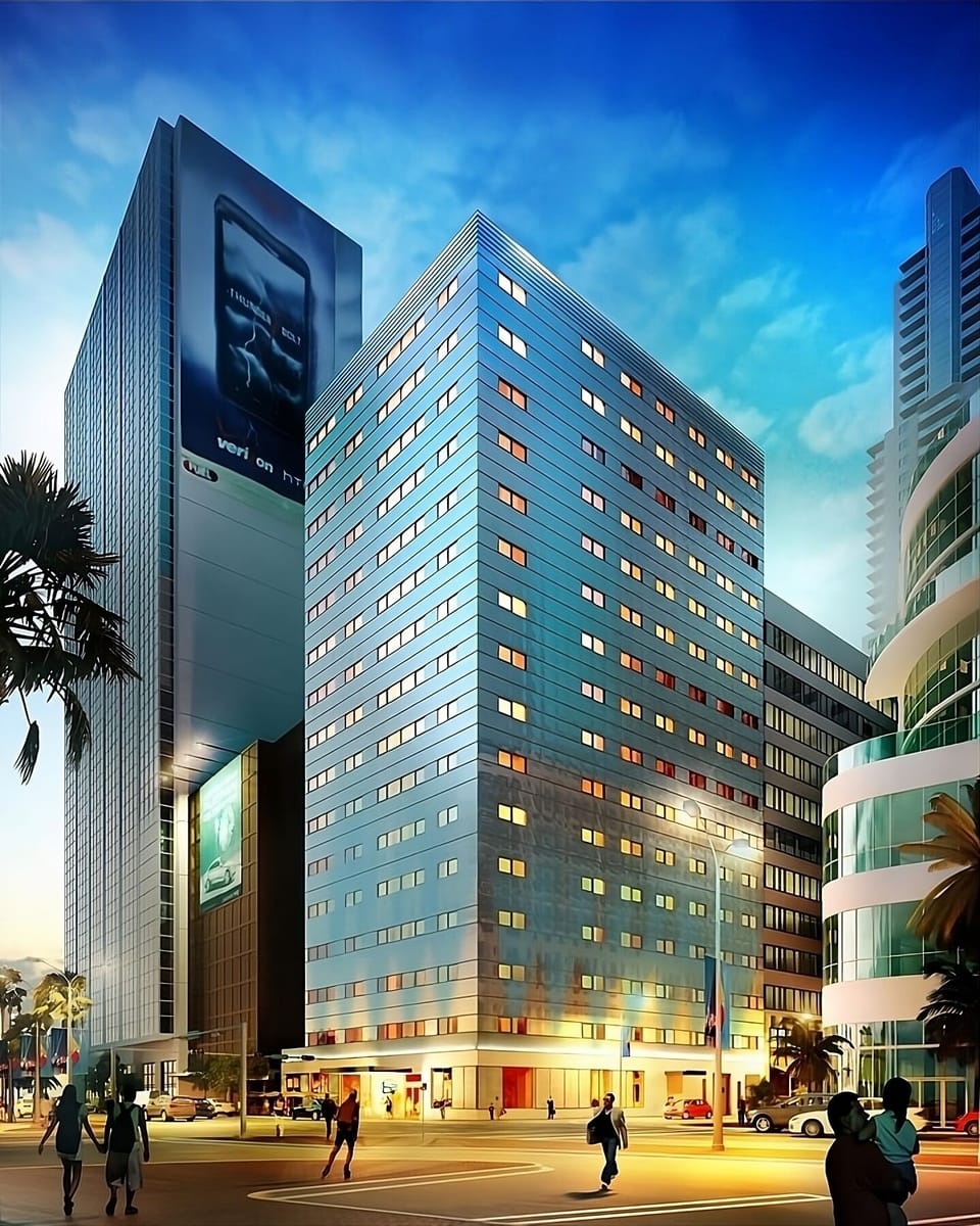 Arrive to a striking high-rise escape in the city lights.