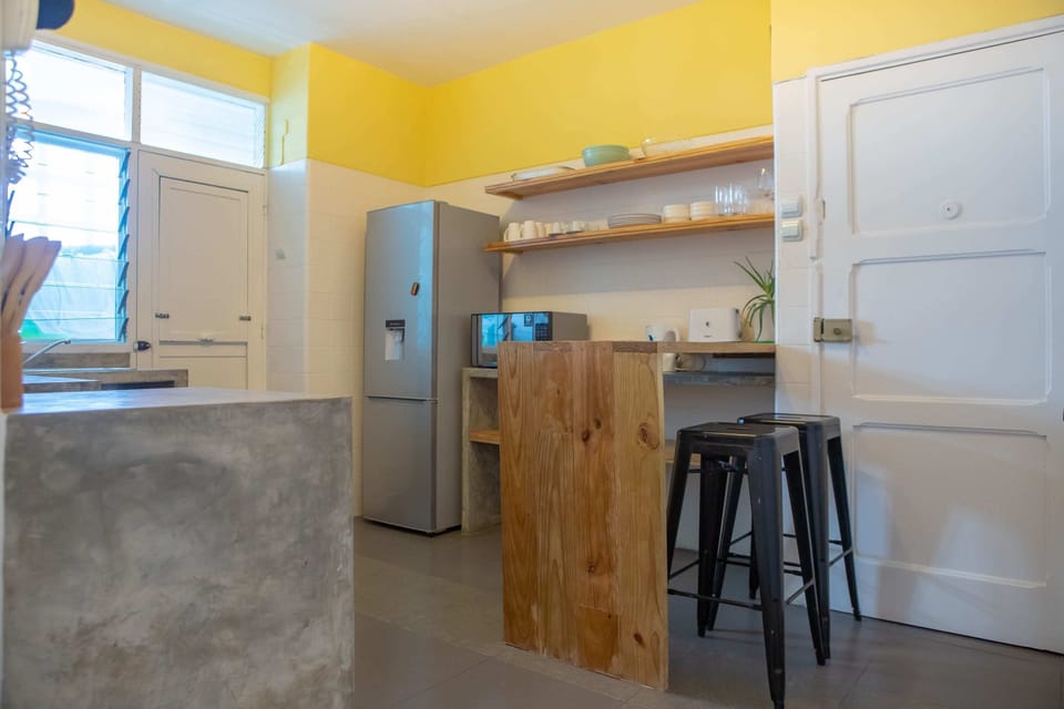 Kitchen with balcony