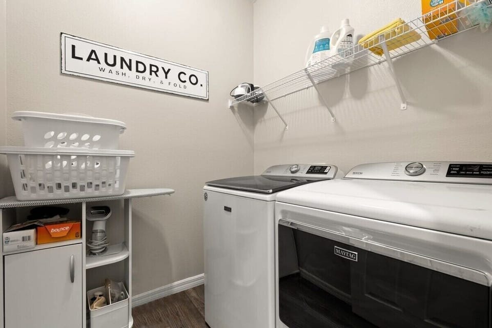 Utilize our full washer and dryer unit with complimentary detergent and bleach to freshen up your clothes