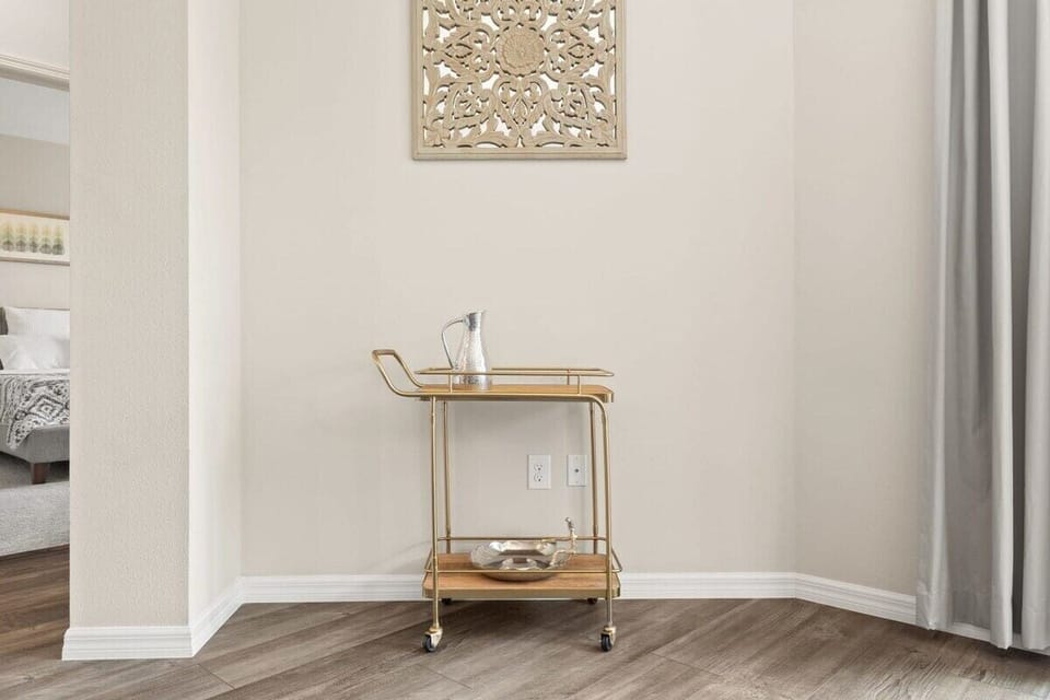 Pick up your keys from this convenient end table as you head out to explore the area