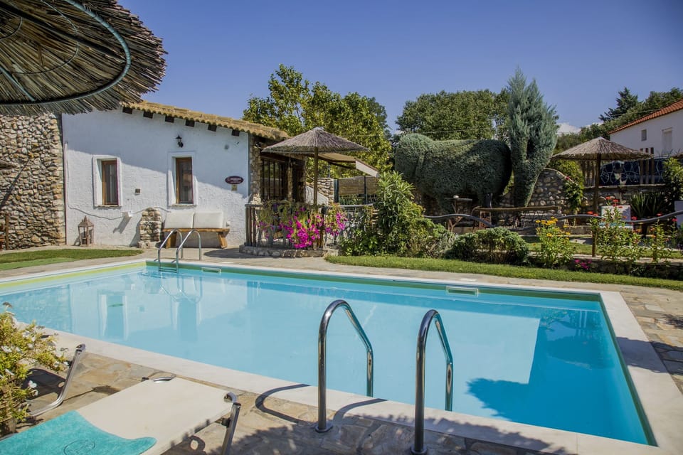Pool area on the premises