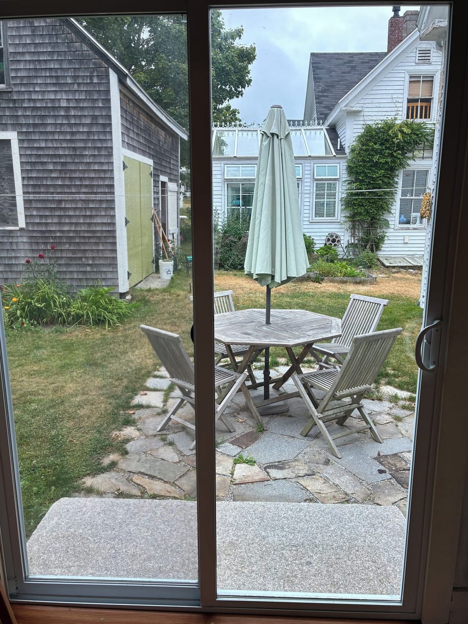 View of patio from inside
