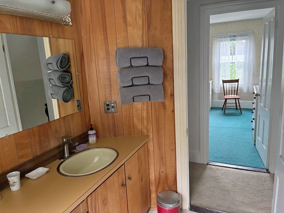 Bathroom with view of master bedroom