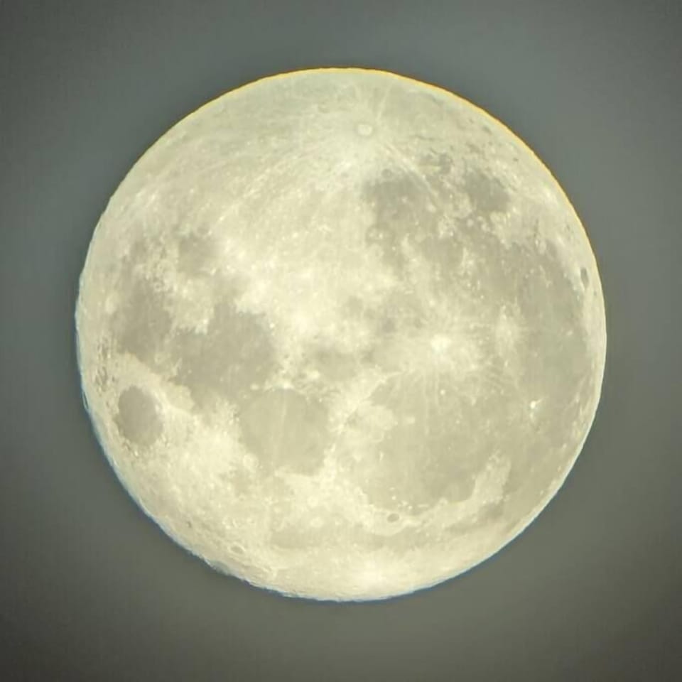 Picture of the moon, taken through the telescope at the house.