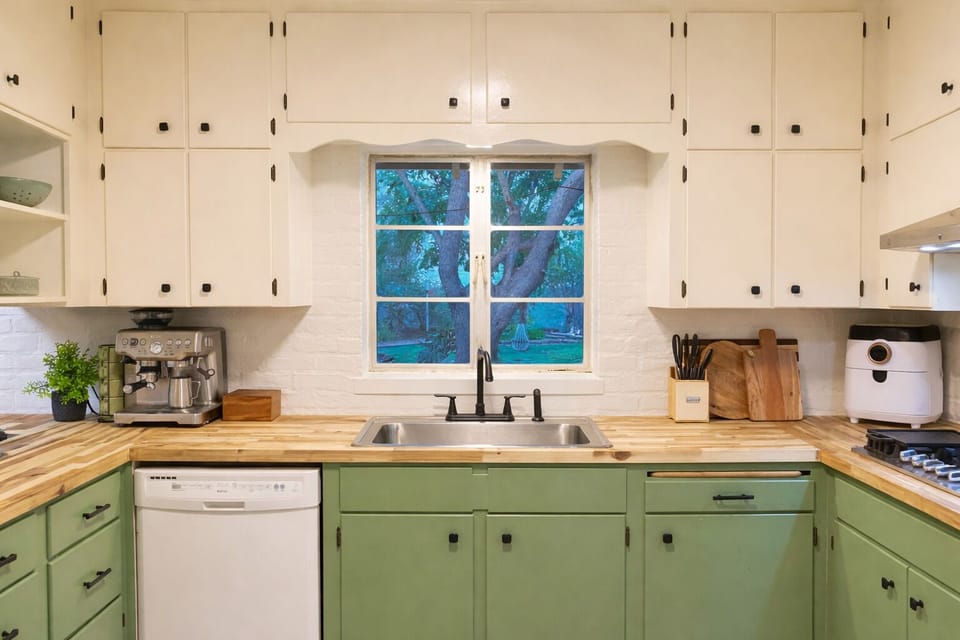 Mid-century modern butcher block counters