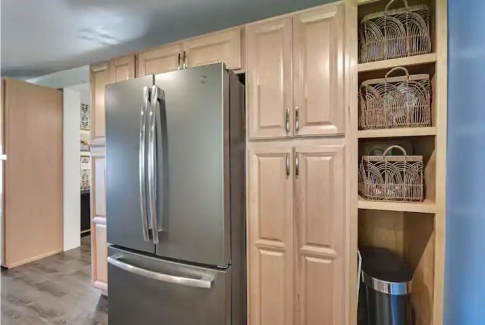 Updated kitchen and appliances. Kitchen is well stocked. We love hospitality!