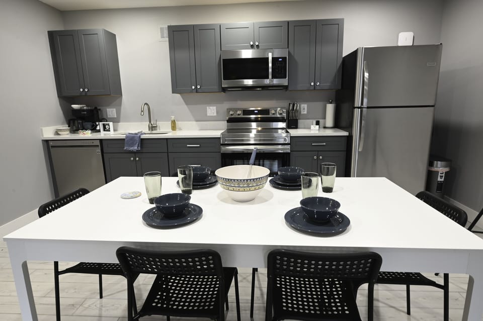 Large open fully stocked kitchen