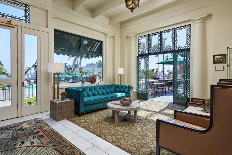 Relax in a sunlit lounge with breezy resort-style comfort.