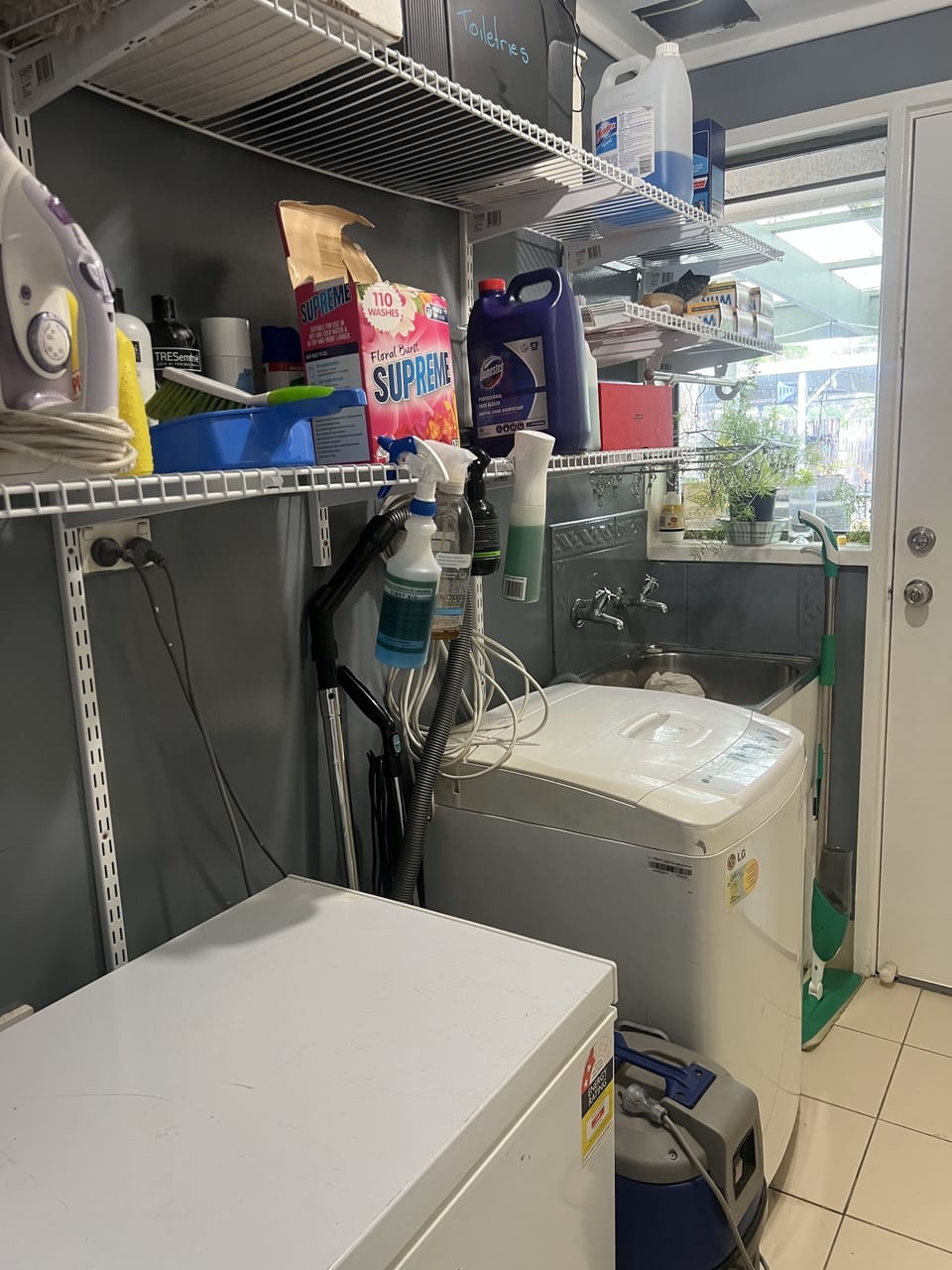 Laundry and access to backyard 