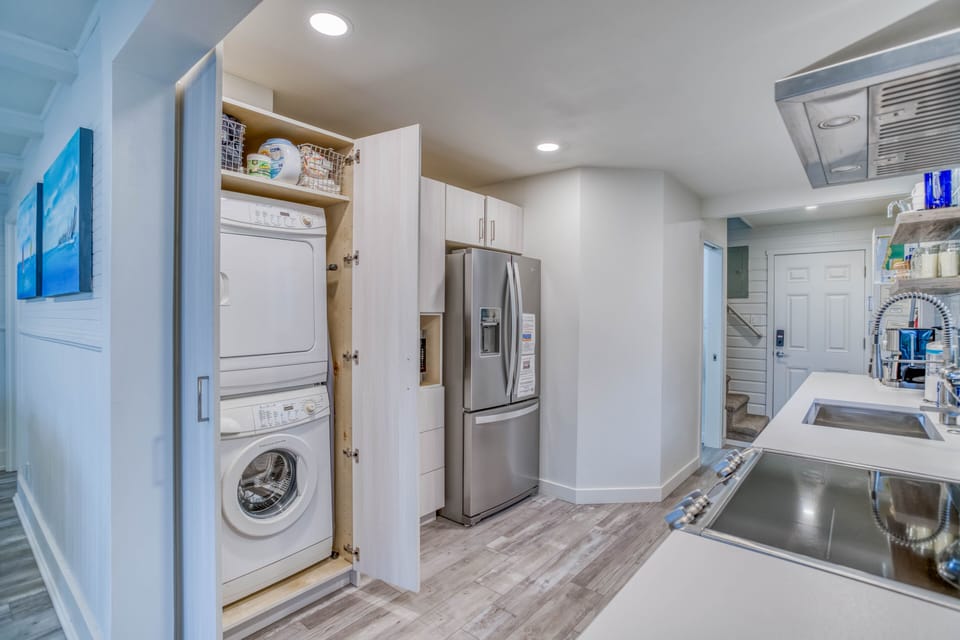 Kitchen with hidden Washer/ Dryer