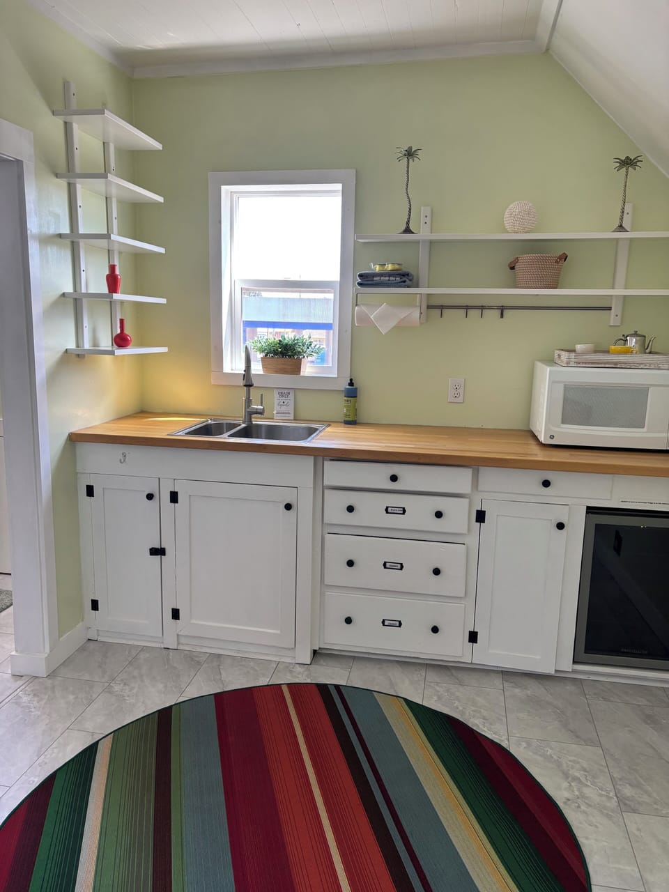 Upstairs kitchenette for game time