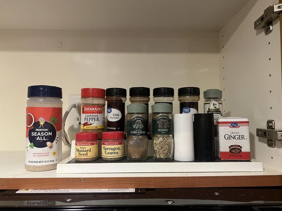 Many common spices are included in case you decide to cook at the property
