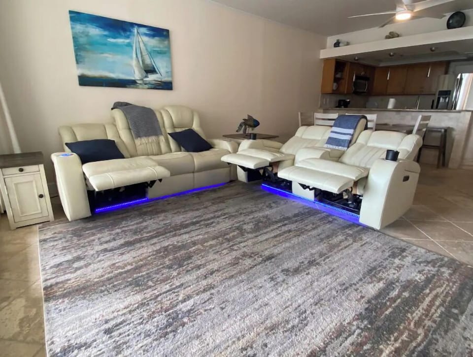 Couch lights up and has charging station