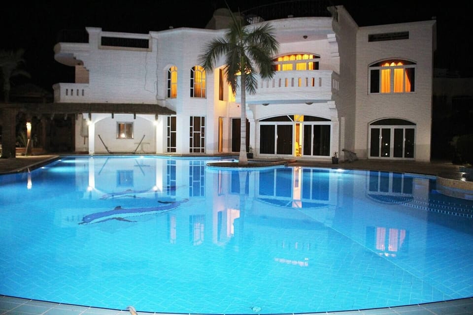 Back of the villa with the private pool
