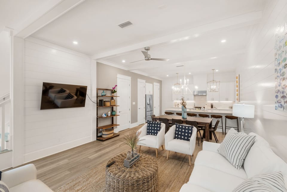 Living room with flat screen TV