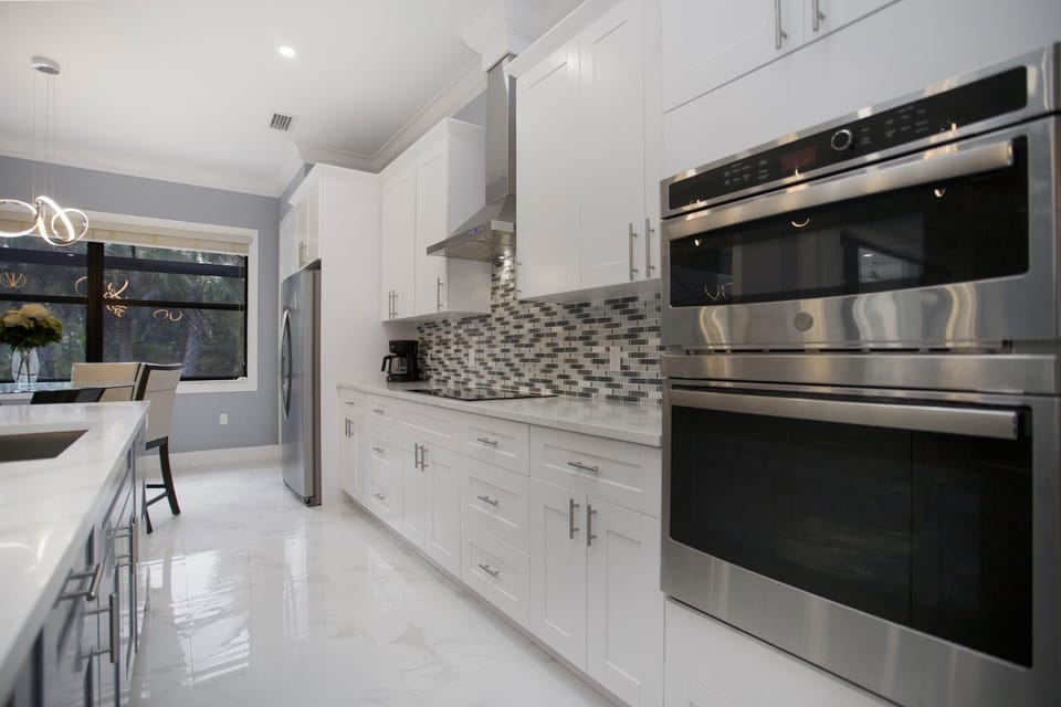 Kitchen with the stainless steal appliences