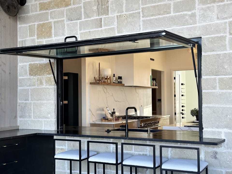 Pass through Kitchen to Patio Window w/ Outside Bar!