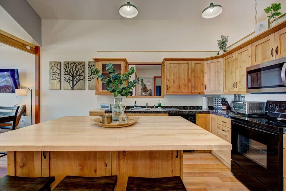 Large kitchen island for gathering and cooking