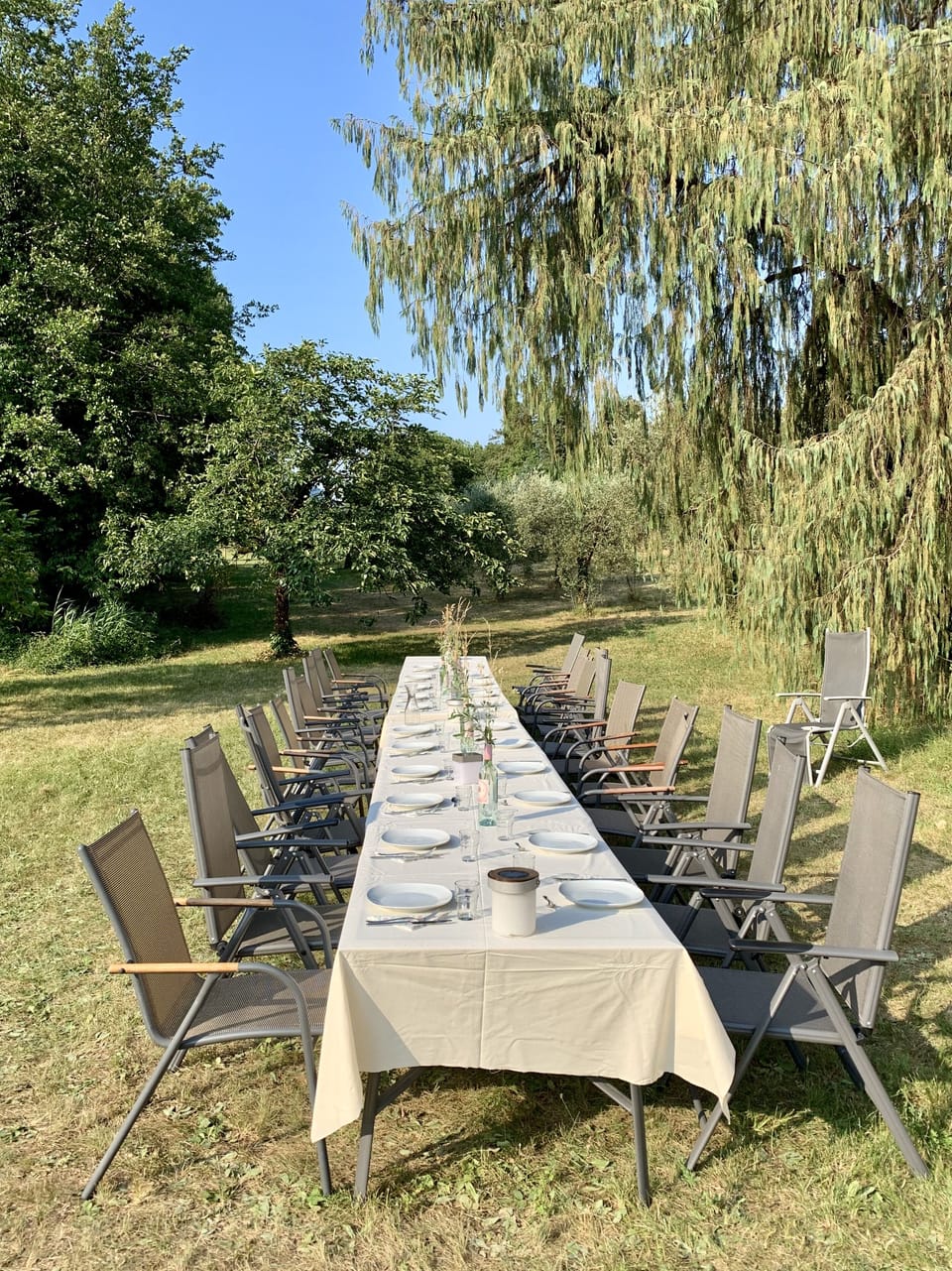 Outdoor banquet area