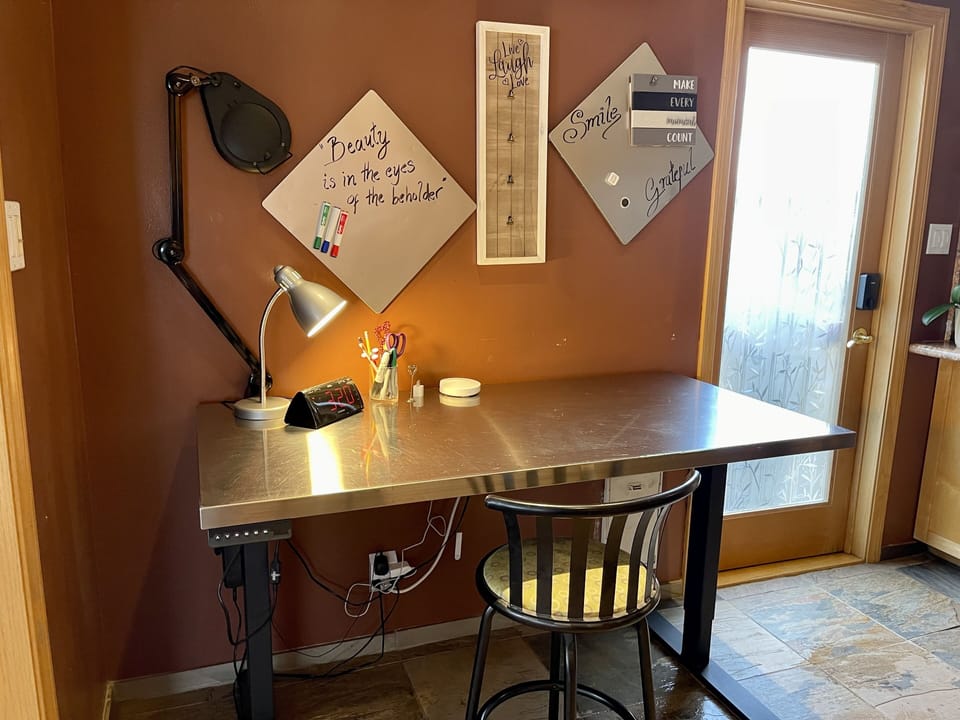 Sit to work or stand to wrap presents with this standing desk you can do it all.
