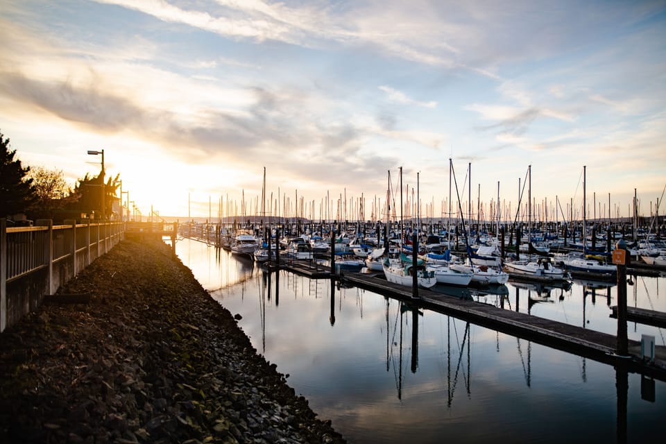 walk to the marina, 1 mile away