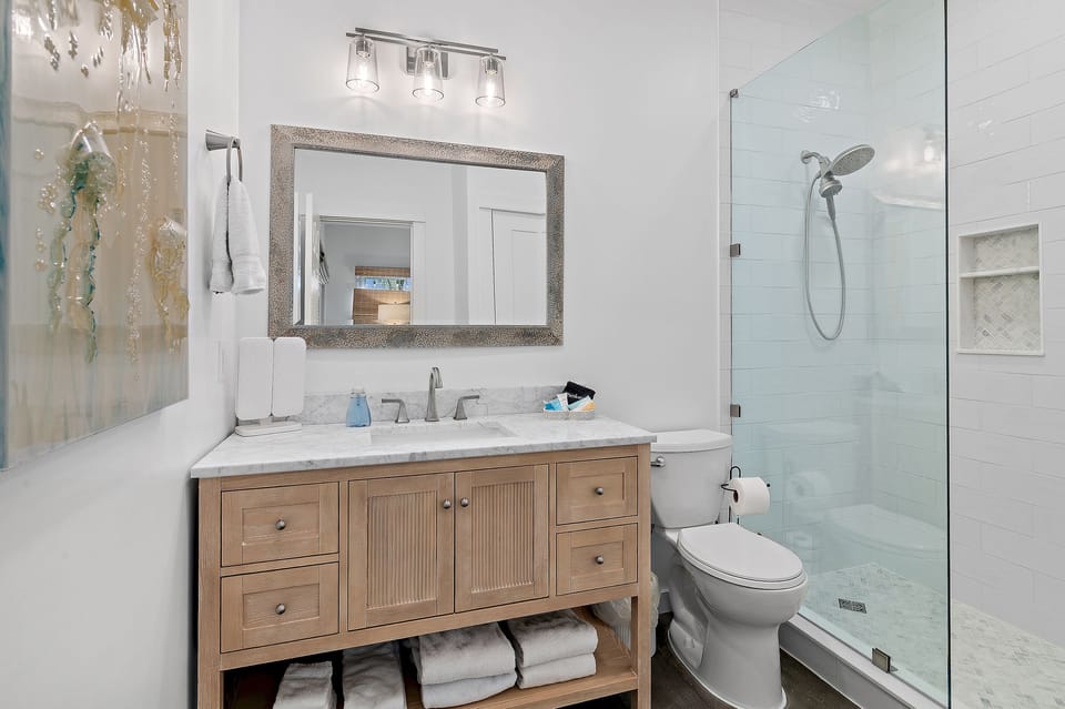Primary bathroom, walk in shower