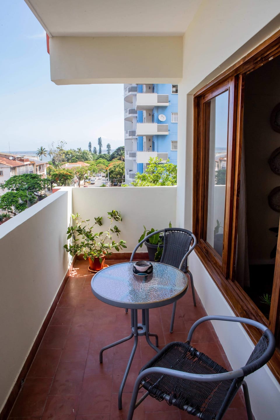 Balcony with two chairs