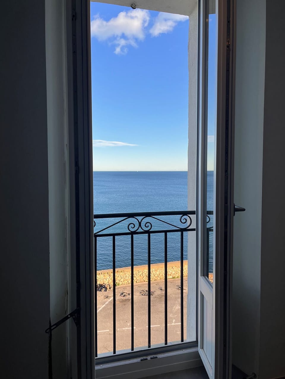 View from french balcony in living room