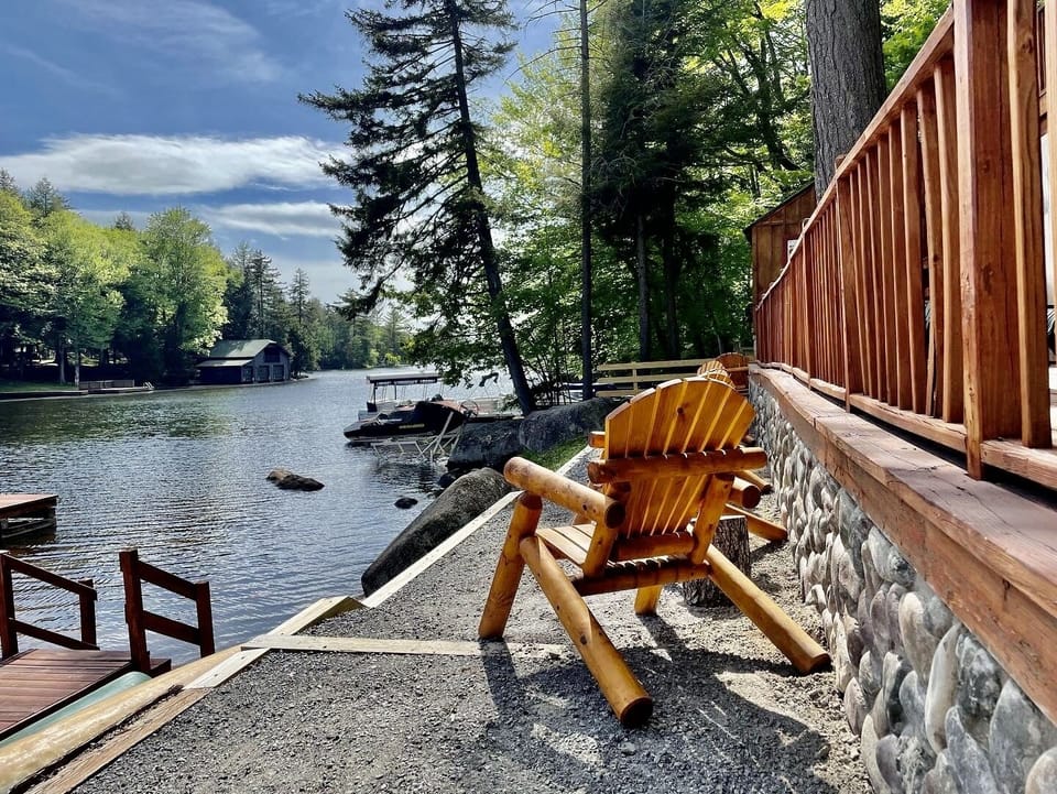 Shared waterfront sitting area