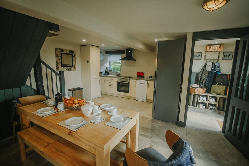 Ground floor: Dining and kitchen areas in the open plan living space and entrance/boot room