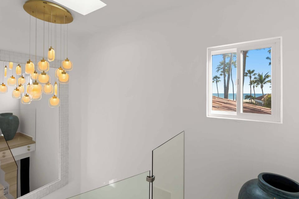 Stairwell to master bedroom/bathroom suite
